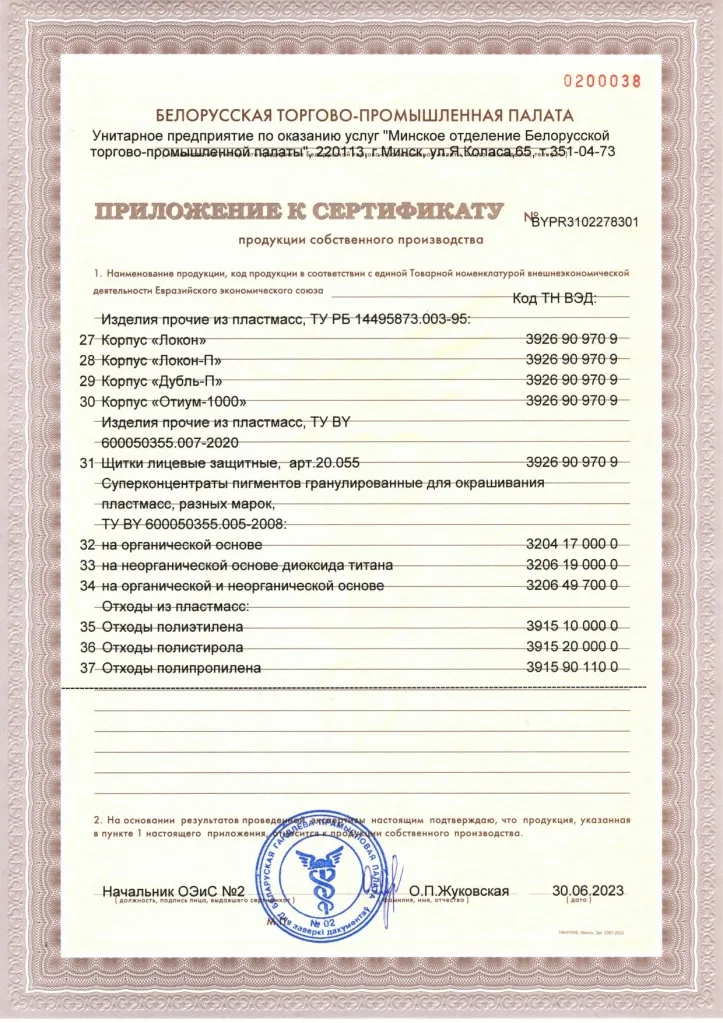 Сертификат МИРАН 